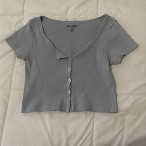Brandy Melville Light Gray Crop Top